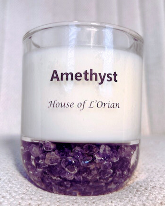 Amethyst Crystal Candle