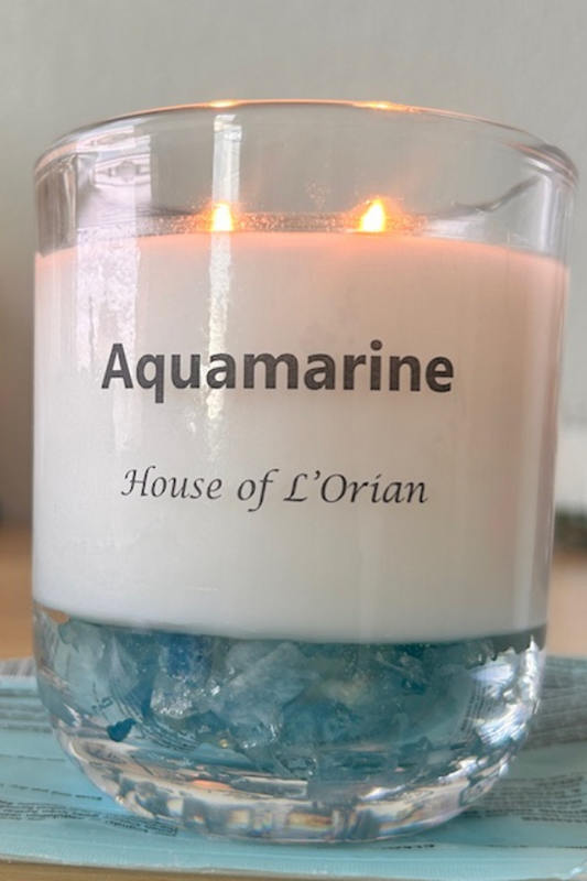 Aquamarine Crystal Candle