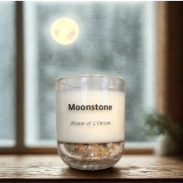 Moonstone Crystal Candle