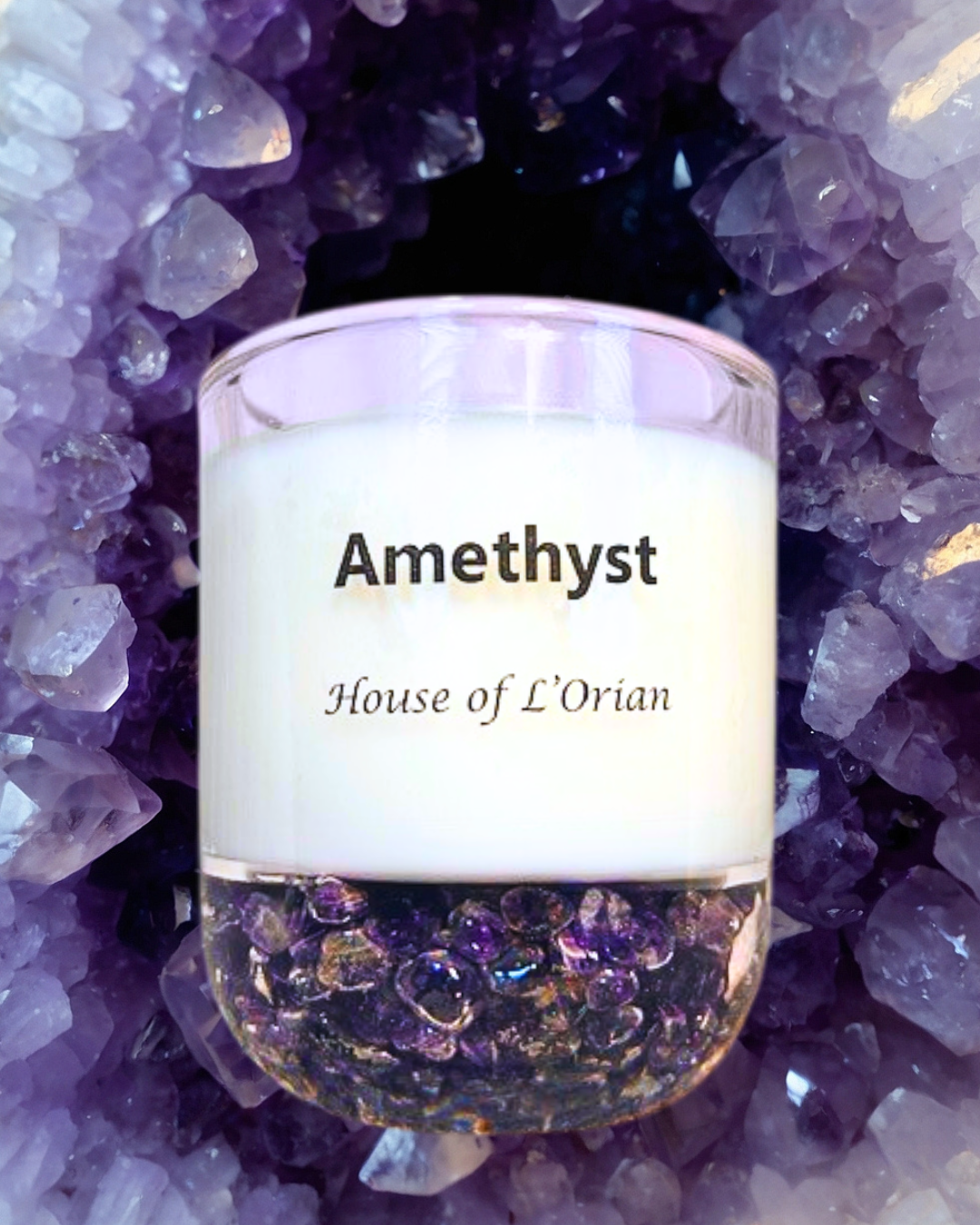 Amethyst Crystal Candle