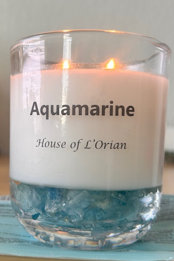 Aquamarine Crystal Candle