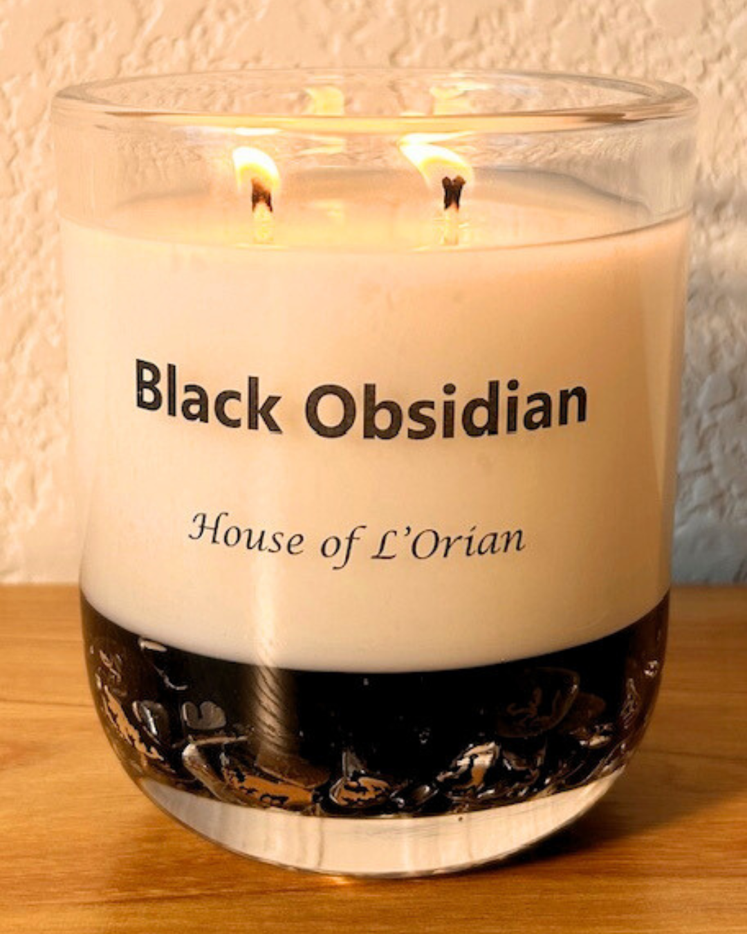 Black Obsidian Crystal Candle