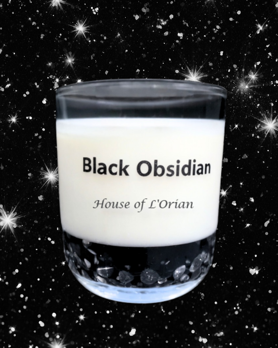 Black Obsidian Crystal Candle