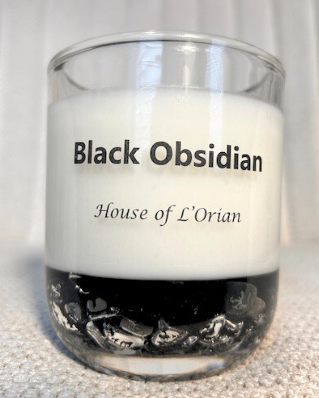 Black Obsidian Crystal Candle