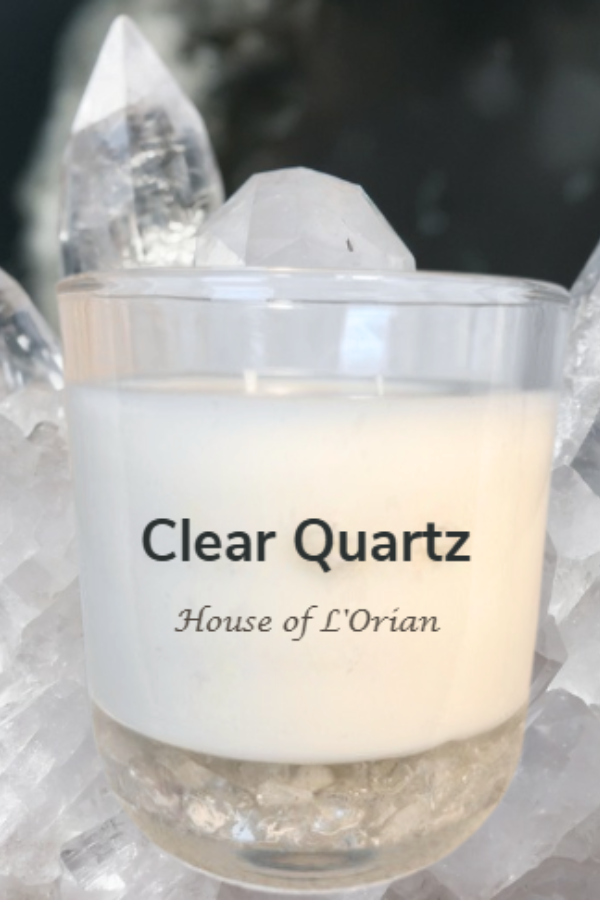 Clear Quartz Crystal Candle