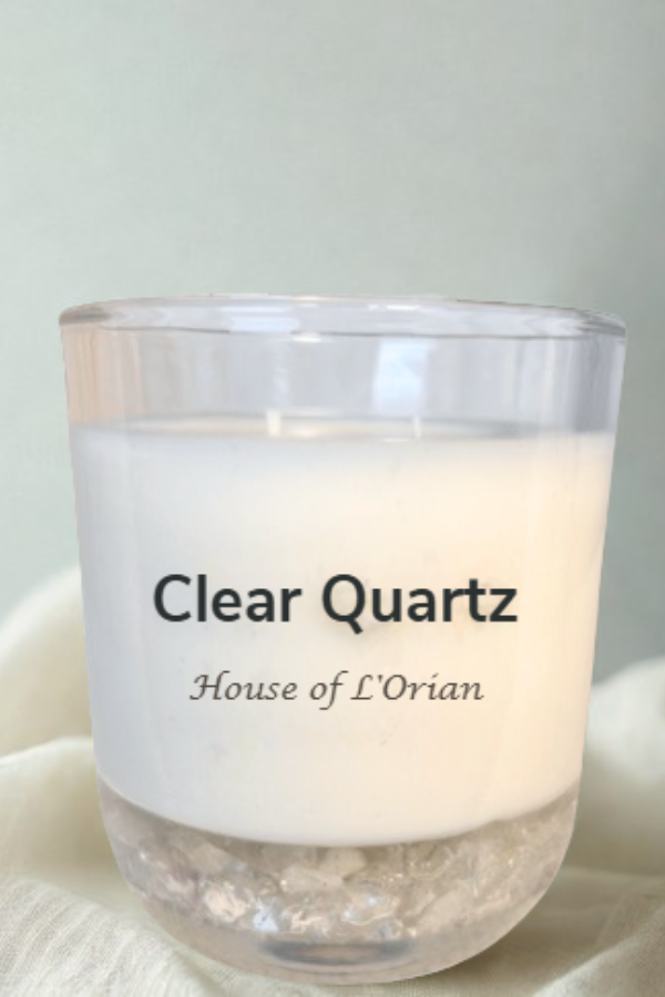 Clear Quartz Crystal Candle