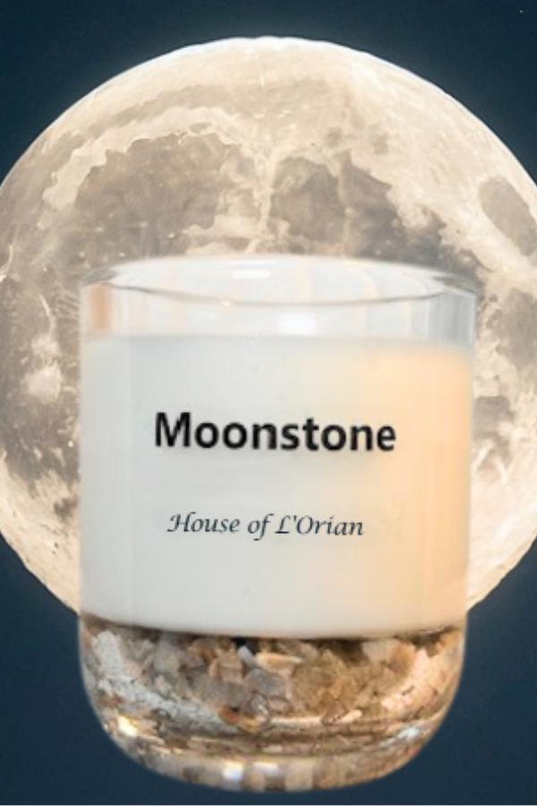 Moonstone Crystal Candle