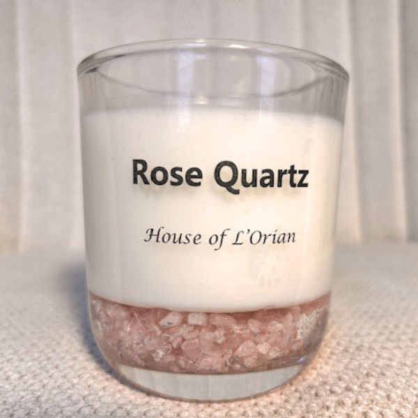 Rose Quartz Crystal Candle