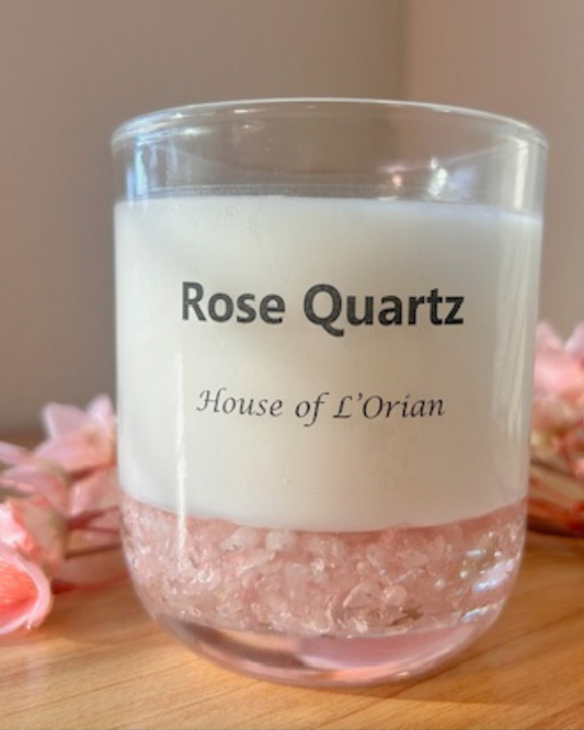 Rose Quartz Crystal Candle